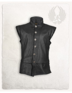 Gilet pirate en cuir modèle Tilly, couleur noir 2