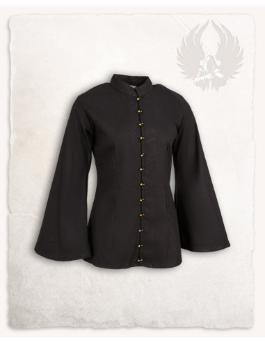 Blouse pirate modèle Kassandra, coloris noir