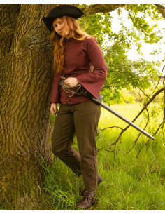 Blouse pirate modèle Kassandra, couleur bordeaux