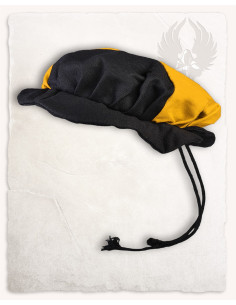Béret mercenaire Lansquenet, modèle Joerg, noir-jaune