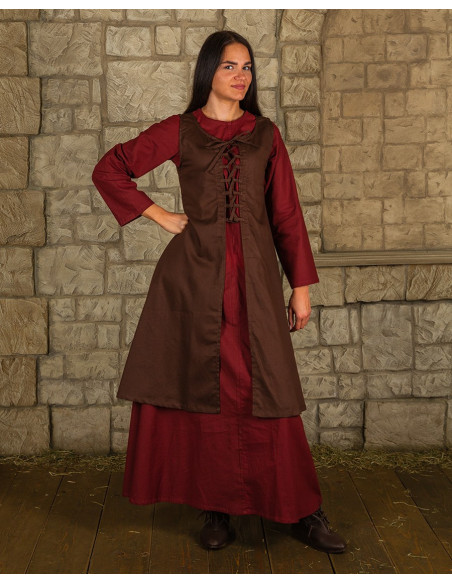 Robe médiévale marron modèle Leandra