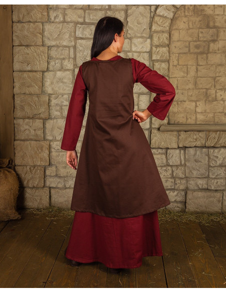 Robe médiévale marron modèle Leandra