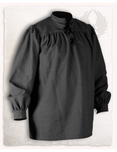 Chemise médiévale à nouer modèle Ansgar, couleur noire 2