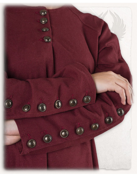 Robe médiévale modèle Jovina, bordeaux