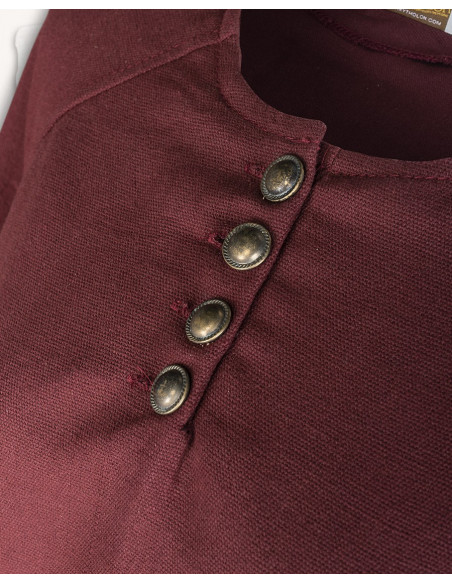 Robe médiévale modèle Jovina, bordeaux
