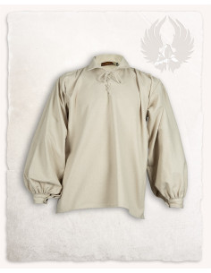 Chemise médiévale à nouer modèle Jonathan, couleur crème