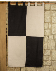 Banderole en coton épais 160 x 75 cm. (noir-crème)