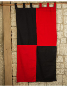 Banderole en coton épais 160 x 75 cm. (noir rouge)