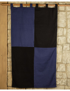 Banderole en coton épais 160 x 75 cm. (noir-bleu)