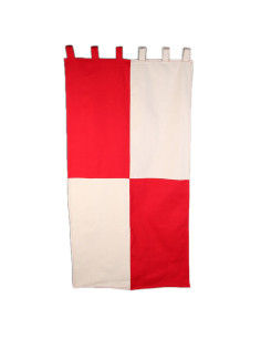 Banderole en coton épais 160 x 75 cm. (crème-rouge)