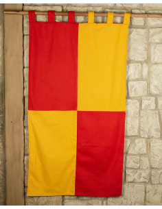 Banderole en coton épais 160 x 75 cm. (rouge jaune)