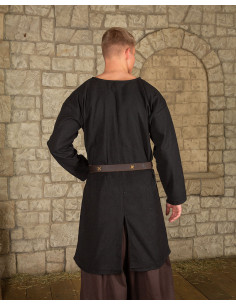 Tunique médiévale en coton noir modèle Gadaric 2