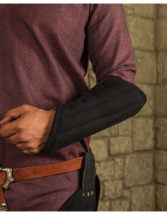 Bracelets médiévaux rembourrés modèle Léopold, noir