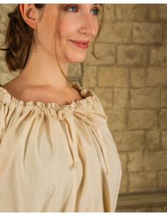Tunique médiévale d'intérieur modèle Ursula, couleur crème 2