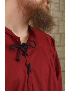 Chemise médiévale à nouer modèle Simon, bordeaux 2