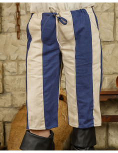 Pantalon pirate modèle Jack, couleur bleu-crème