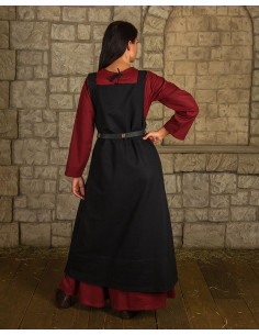 Robe style tablier modèle Lientje, couleur noire 2