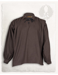 Chemise médiévale à nouer modèle Jonathan, couleur marron