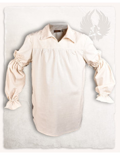 Chemise médiévale en coton crème modèle Tilly 2