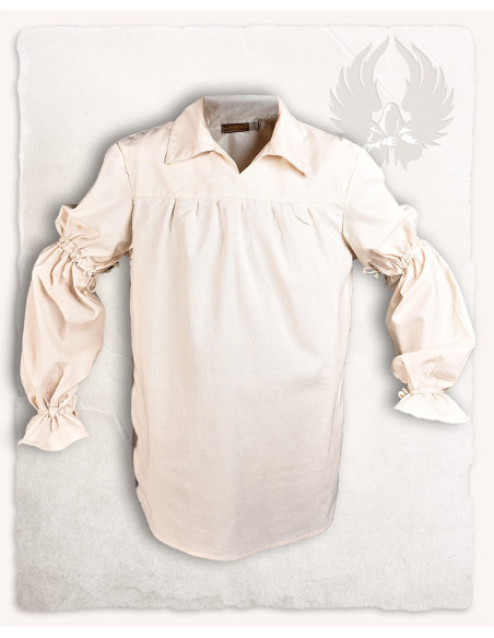 Chemise médiévale en coton crème...