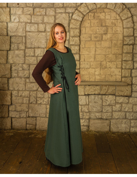 Robe médiévale modèle Uma, couleur verte