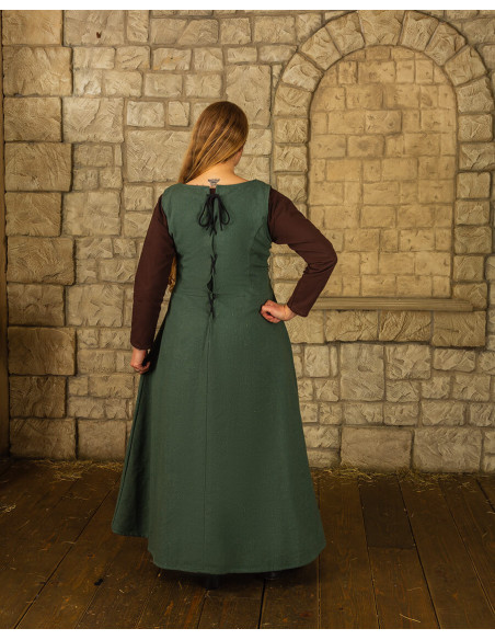 Robe médiévale modèle Uma, couleur verte