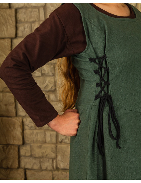 Robe médiévale modèle Uma, couleur verte