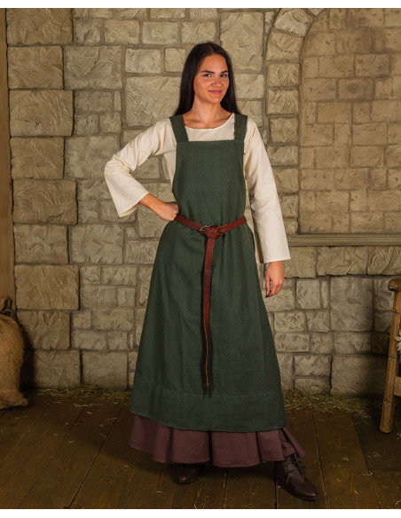 Robe style tablier, modèle Lientje, vert