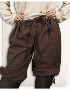 Pantalon médiéval en coton modèle Ketill, marron 2