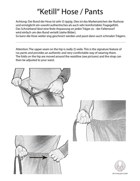 Pantalon médiéval en coton modèle...