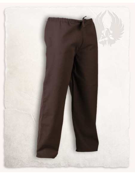 Pantalon médiéval en coton marron...