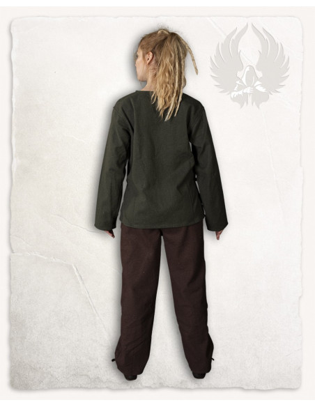 Pantalon médiéval en coton marron...