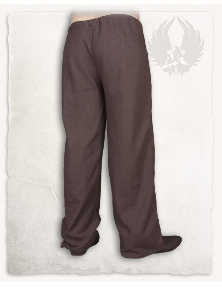 Pantalon médiéval en coton marron...