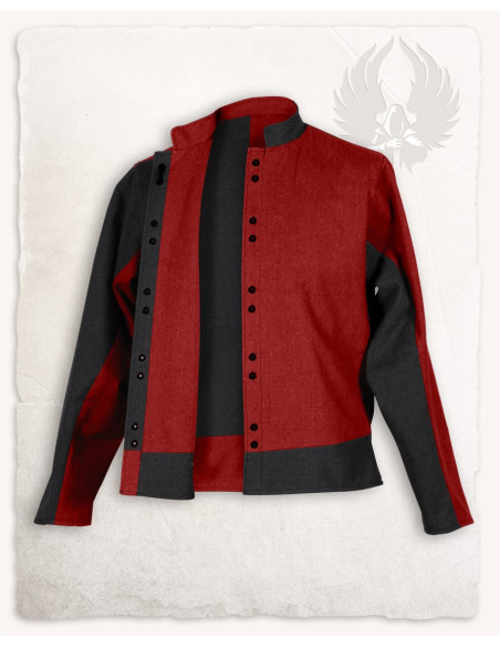 Veste en coton bicolore rouge-bordeaux
