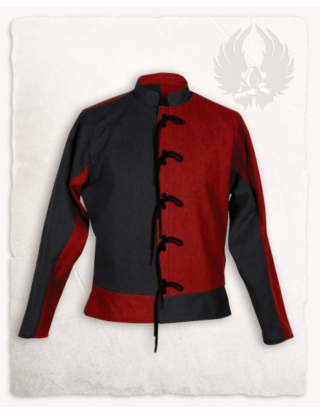 Veste en coton bicolore rouge-bordeaux