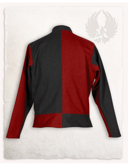 Veste en coton bicolore rouge-bordeaux