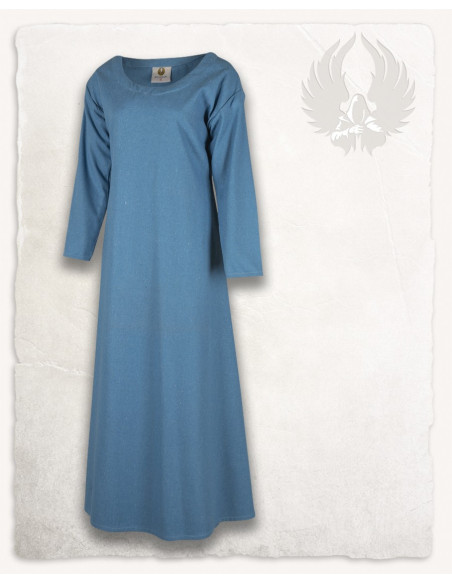 Robe médiévale en coton bleu clair...