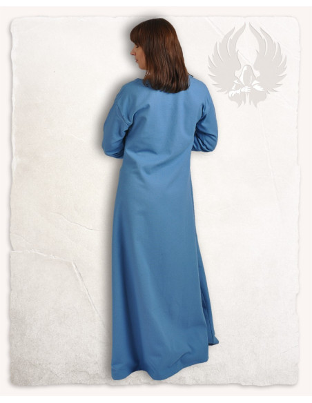Robe médiévale en coton bleu clair...