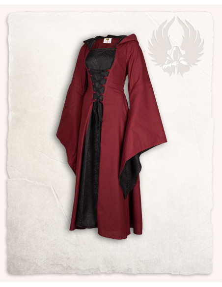 Robe médiévale bordeaux-noir modèle...