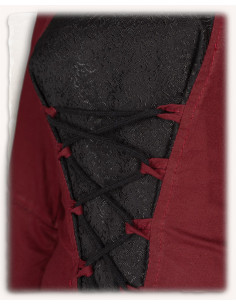 Robe médiévale bordeaux-noir modèle Ophélie 2