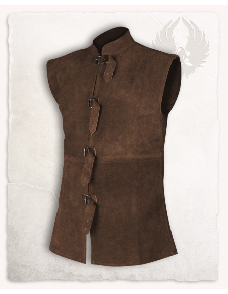 Gilet en daim marron modèle Orthello