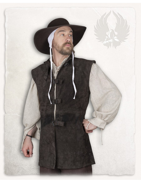 Gilet en daim marron modèle Orthello