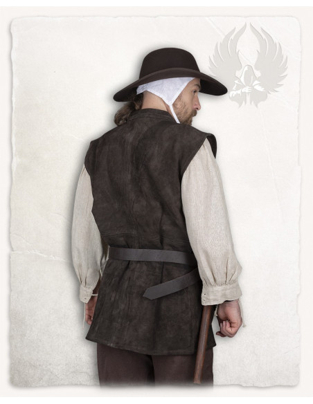 Gilet en daim marron modèle Orthello