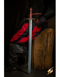 Épée médiévale en latex modèle dualiste poignée rouge (LARP)