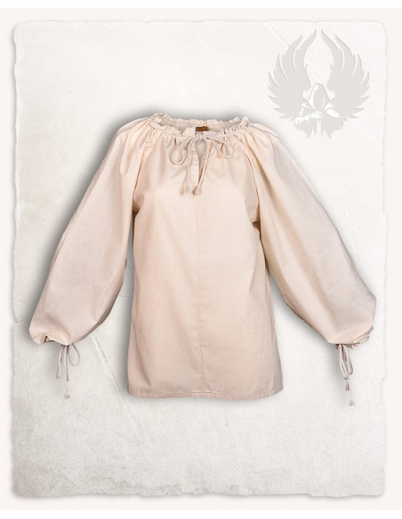 Chemisier médiéval en coton blanc...