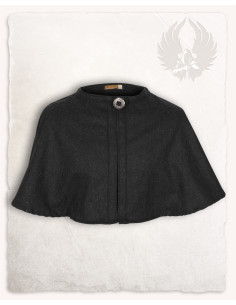 Cape médiévale en laine noire modèle Bron