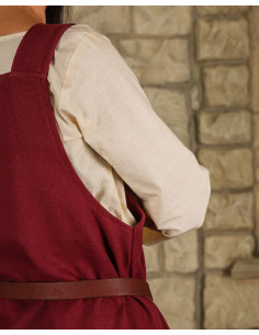 Robe style tablier, modèle Lientje, bordeaux 2