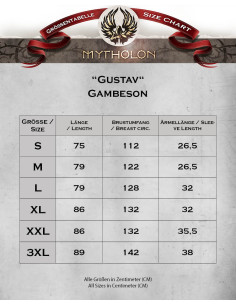 Gambison médiéval manches courtes noir modèle Gustav 2