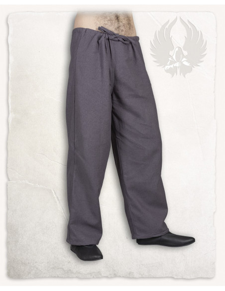 Pantalon médiéval en coton gris...