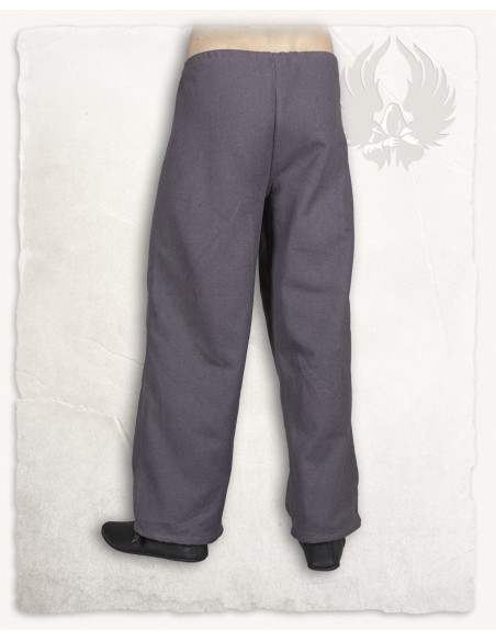 Pantalon médiéval en coton gris...